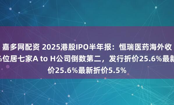 嘉多网配资 2025港股IPO半年报：恒瑞医药海外收入占比11%位居七家A to H公司倒数第二，发行折价25.6%最新折价5.5%